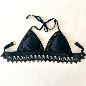Women’s Swim | Black Bikini Top | Size S | Lace Detail